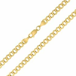 Best Pirce ✨ Monary 14K Yellow Gold 4.4mm Oval Curb Chain with Lobster Clasp - 18 Inch for 👩 women 🌟