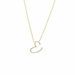 Hot Sale 🥰 Monary Diamond Script Initial Necklace (Yg/ 16+2") for 👩 women 🔔