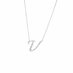 Hot Sale 🤩 Monary Diamond Script Initial Necklace (Wg/ 16+2") for 👩 women 🛒