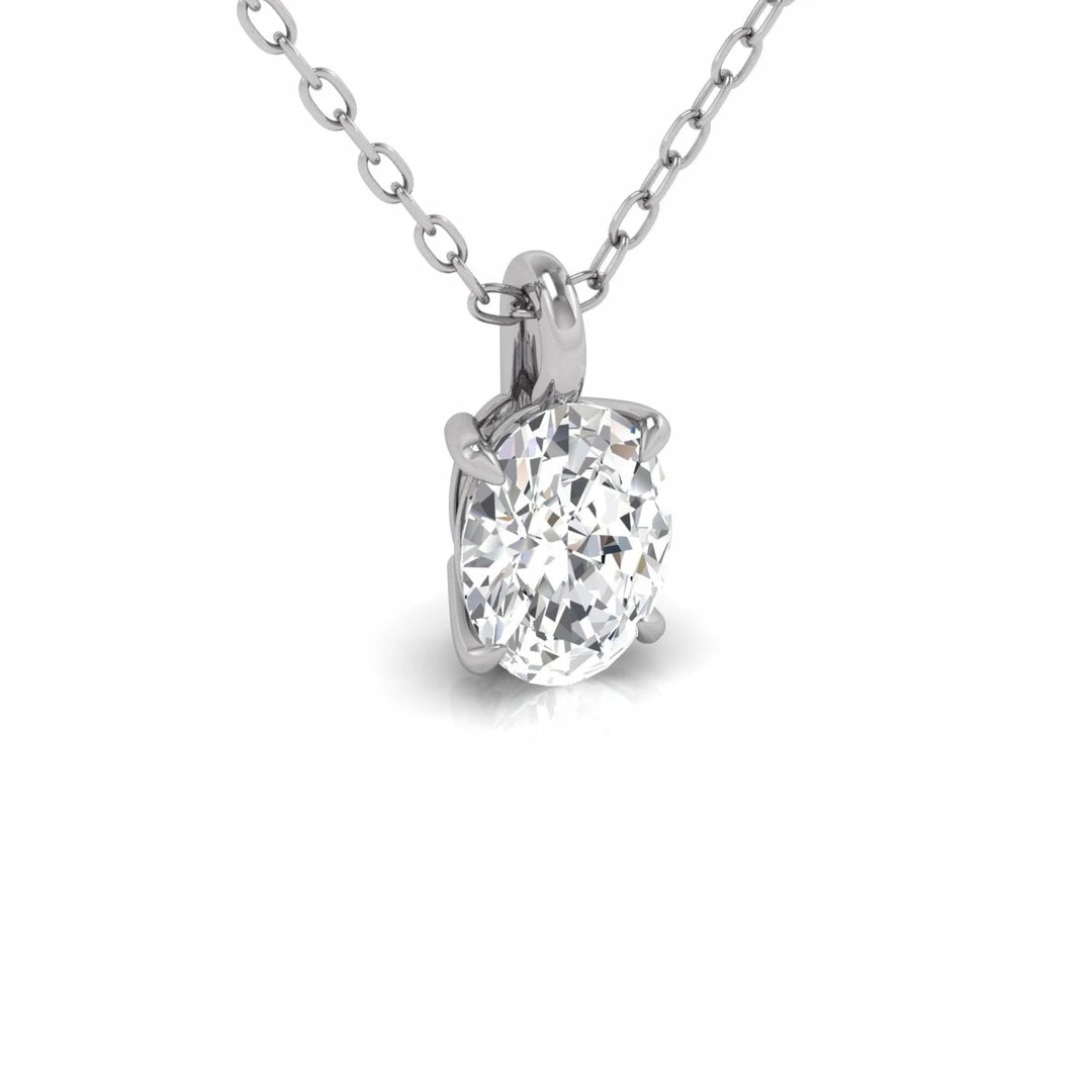 Top 10 π Monary Lab Grown 1/2 CTW Oval Solitaire Diamond Pendant in 14K White Gold for π© women π€© - Image 4