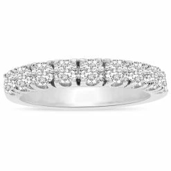 Best deal 🌟 Monary 1/2 Carat Round Diamond Almost Eternity Ring In 14 Karat White Gold for 👩 women 🧨