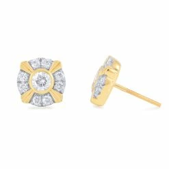 Buy 🛒 Monary 14K Yellow Gold Earrings with 0.76 ct. Diamonds for 👩 women ❤️