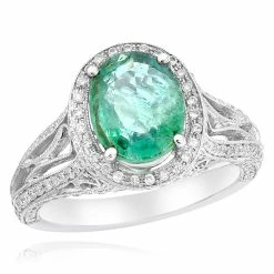 Flash Sale 👏 Monary Green Emerald & Diamond Ring for 👩 women 💯