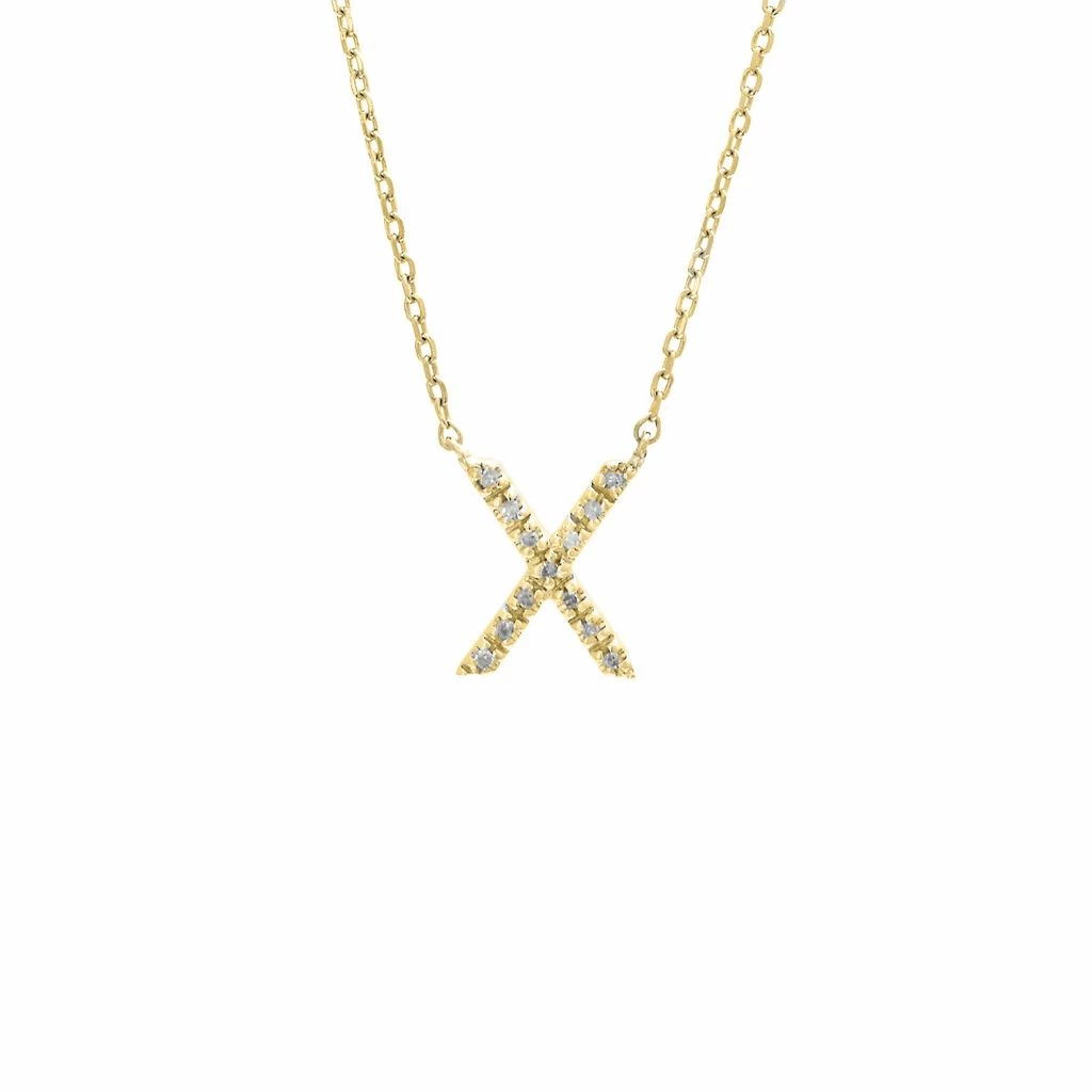Cheap π Monary Silver Diamond Initial "X" Necklace W/18k Yg Plate for π© women β€οΈ