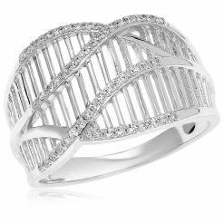 Wholesale 👏 Monary Color Diamond Prong Set Fashion Ring Set in 14K White Gold for 👩 women 🛒