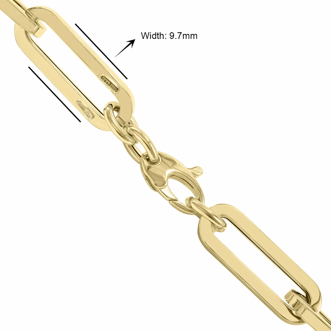 Cheap π Monary 14K Yellow Gold Chunky Paperclip Necklace With a Lobster Clasp - 18 Inch for π© women π - Image 3