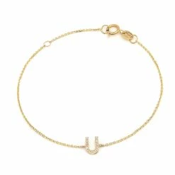 Deals 👏 Monary Diamond Intiial"U" Bracelet (Yg/7"+1") for 👩 women 😉