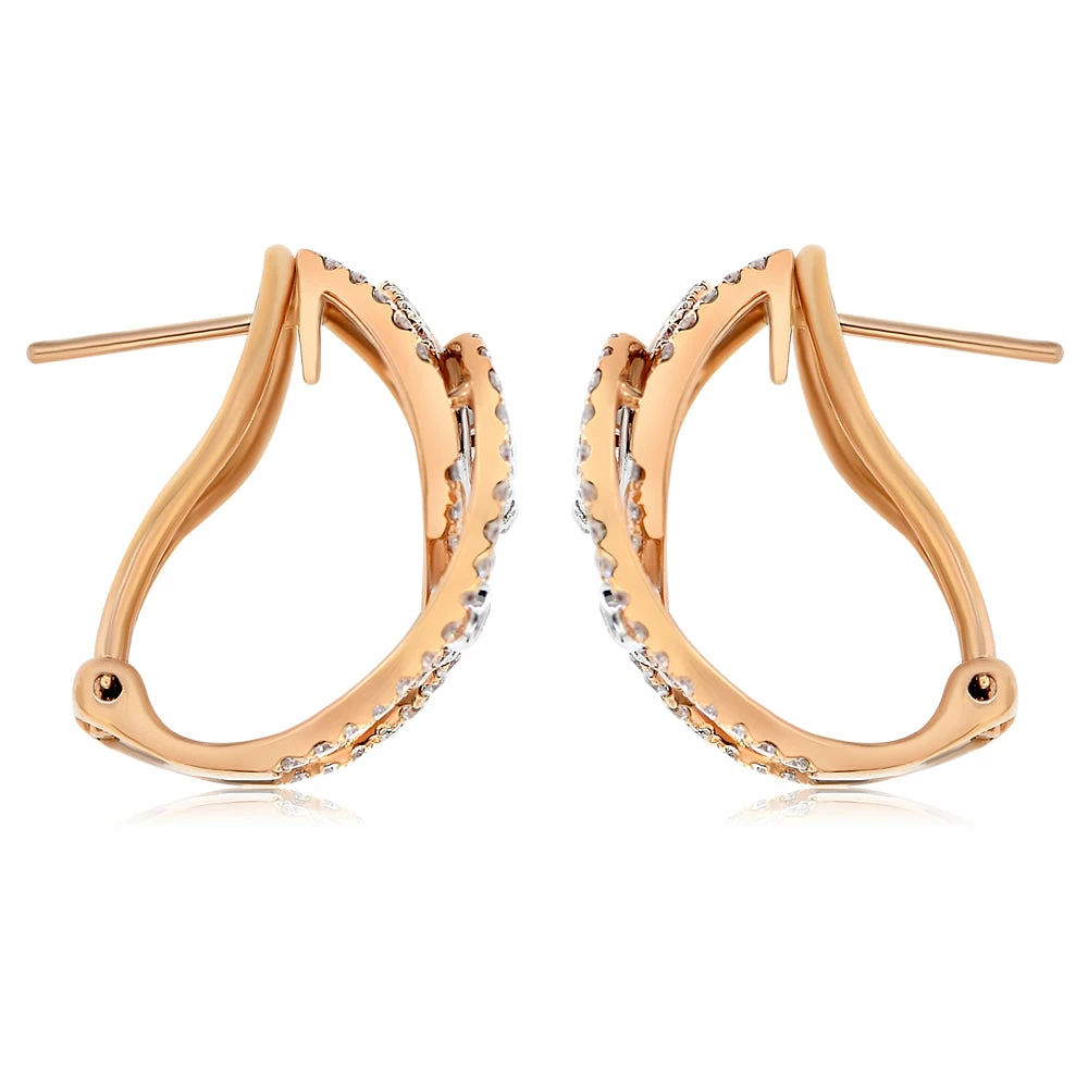 Best Pirce π Monary Diamond Huggies Earrings Set in 18K Rose Gold for π© women β€οΈ