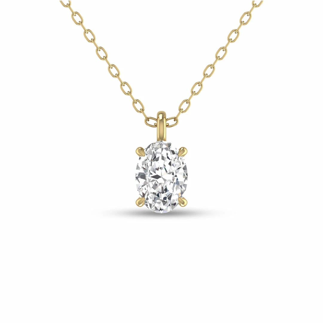 Top 10 π€© Monary Lab Grown 1/4 CTW Oval Solitaire Diamond Pendant in 14K Yellow Gold for π© women β