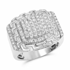 Wholesale 😉 Monary Diamond Men's Ring - Set in 14K White Gold 🎁