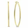 Outlet 🧨 Monary 14K Yellow Gold Two Toned Hoop Earrings with Diamond Cut Rhodium Accents (42mm) for 👩 women ✔️