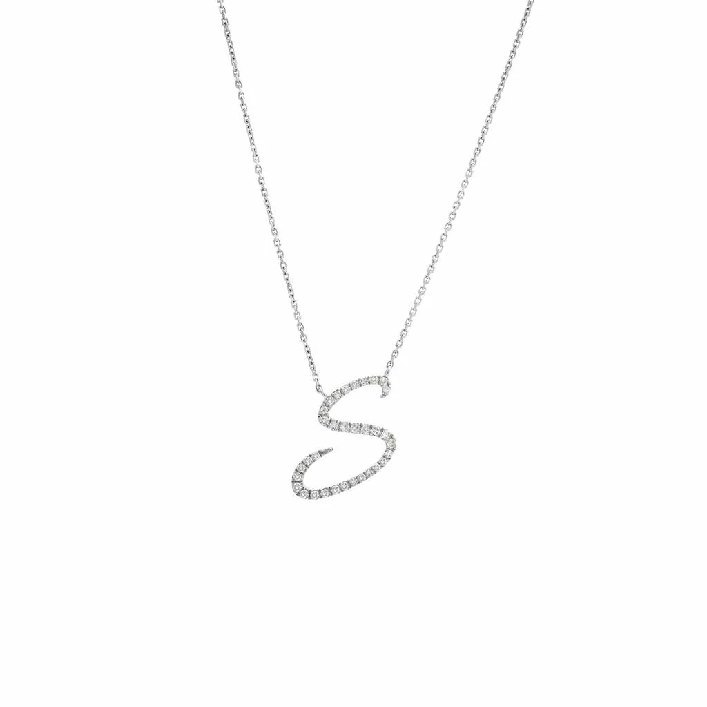 Best Sale π Monary Diamond Script Intial Necklace (Wg/ 16+2") for π© women π