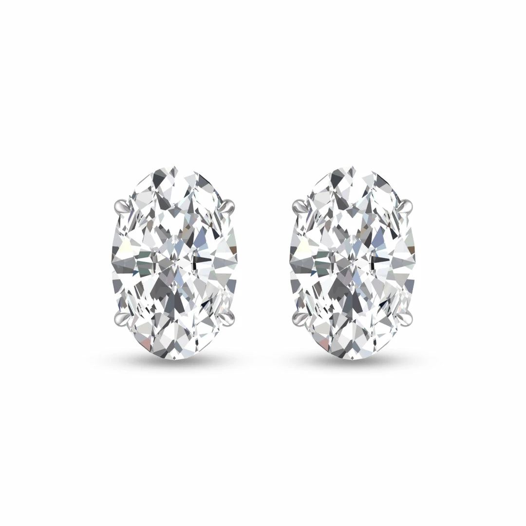 Promo β¨ Monary Lab Grown 3/4 CTW Oval Solitaire Diamond Earrings in 14K White Gold for π© women π―