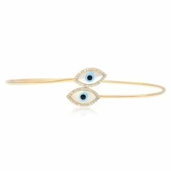 Cheap 🤩 Monary Diamond Evil Eye Bracelet - Prong Set in 14K Yellow Gold for 👩 women 🥰