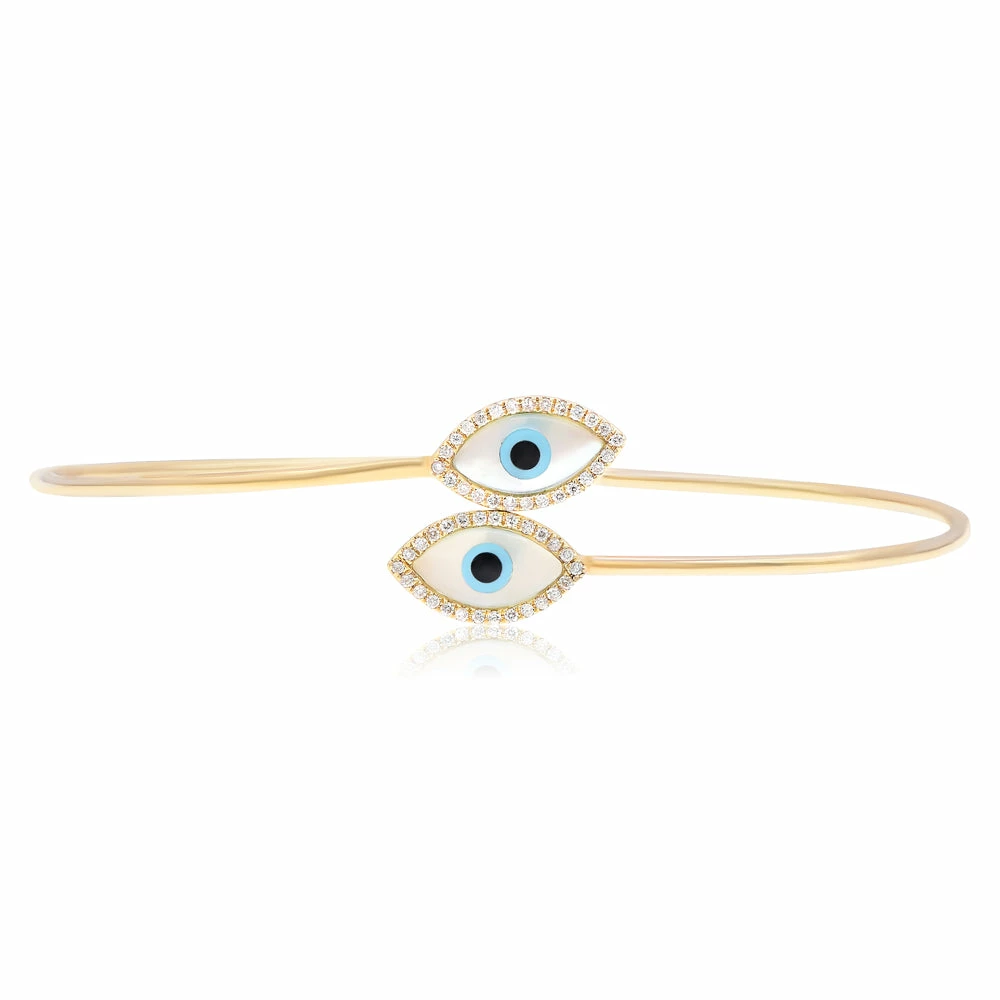 Cheap π€© Monary Diamond Evil Eye Bracelet - Prong Set in 14K Yellow Gold for π© women π₯°