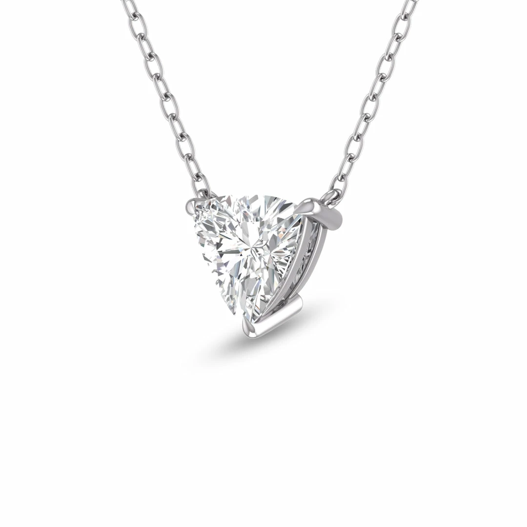 Buy β¨ Monary Lab Grown 1 CTW Floating Trillion Shaped Diamond Solitaire Pendant in 14K White Gold for π© women β - Image 2