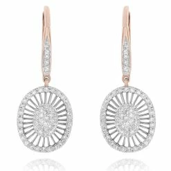 Best deal 🌟 Monary White Diamond Fashion Earrings Set in 14K Rose Gold for 👩 women 🌟