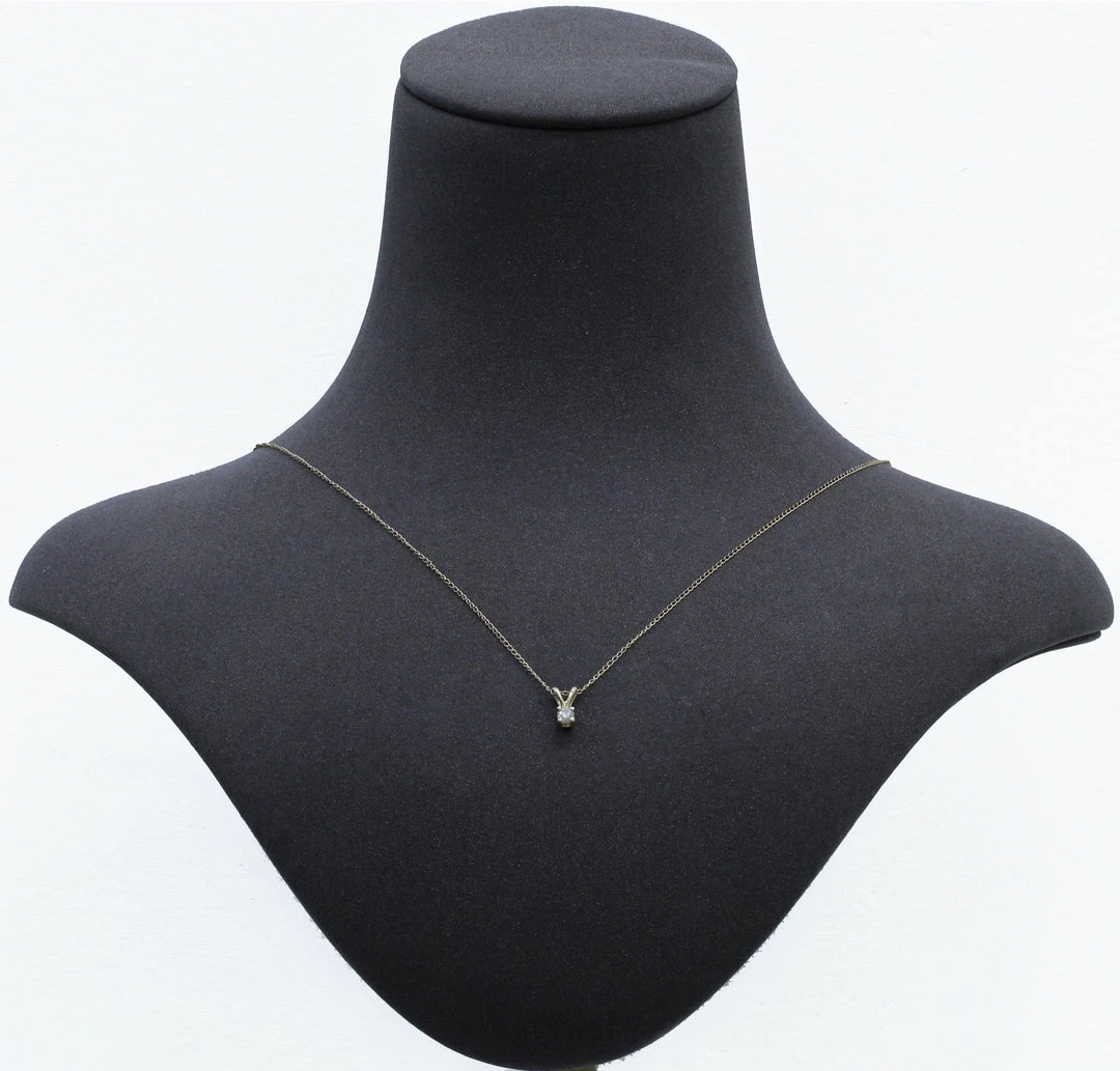 New β€οΈ Monary 1/7 Carat Round Diamond Solitaire Pendant in 14K Yellow Gold for π© women β€οΈ - Image 4